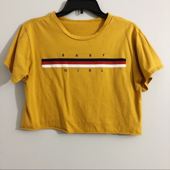 Tops Yellow Graphic Crop Top Tshirt Poshmark
